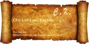 Christian Kende névjegykártya